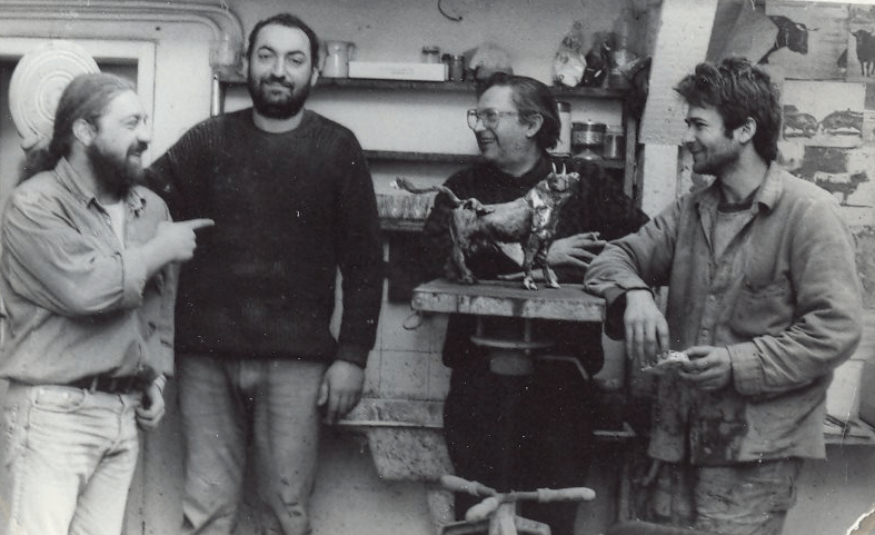 Few artists in a studio together with Lubomir Lazarov